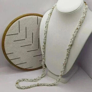 Talbots white gold seed bead 36" necklace